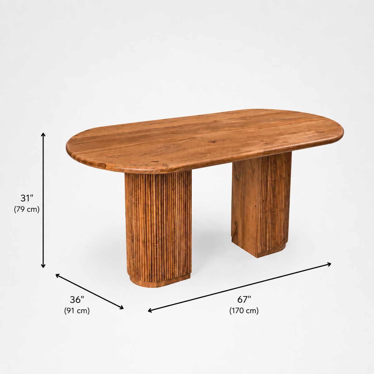 Premium Solid Acacia Wood Cane Dining Table Set with 4 Chairs