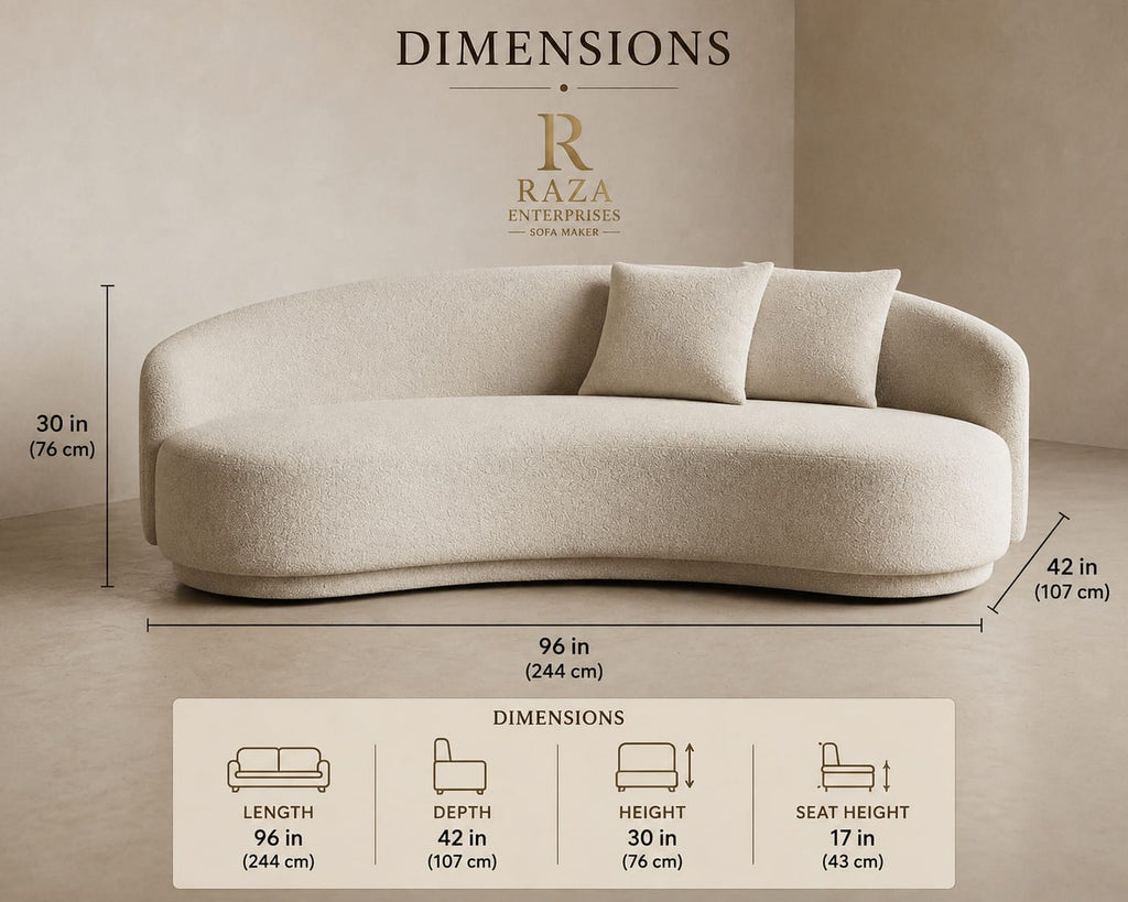 Luxury Curved Bouclé Sofa – Premium Designer Sofa