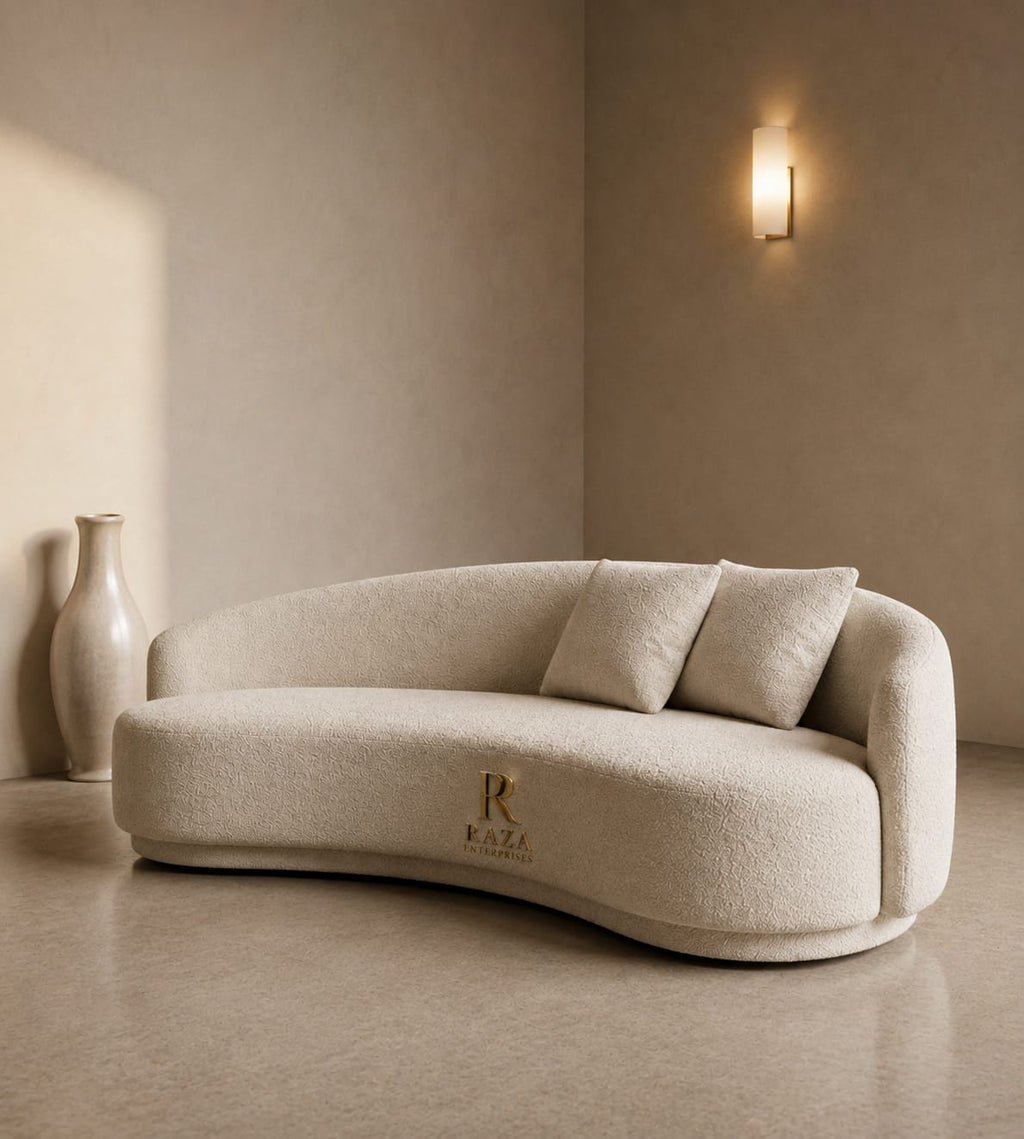 Luxury Curved Bouclé Sofa – Premium Designer Sofa