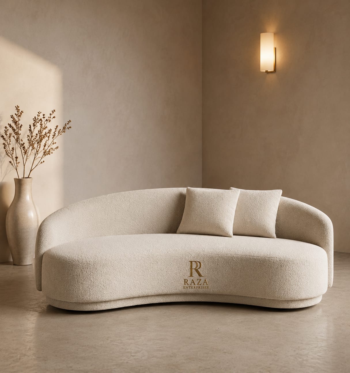 Luxury Curved Bouclé Sofa – Premium Designer Sofa