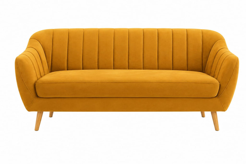 Neo Velvet 3 Seater Sofa – Mustard Yellow