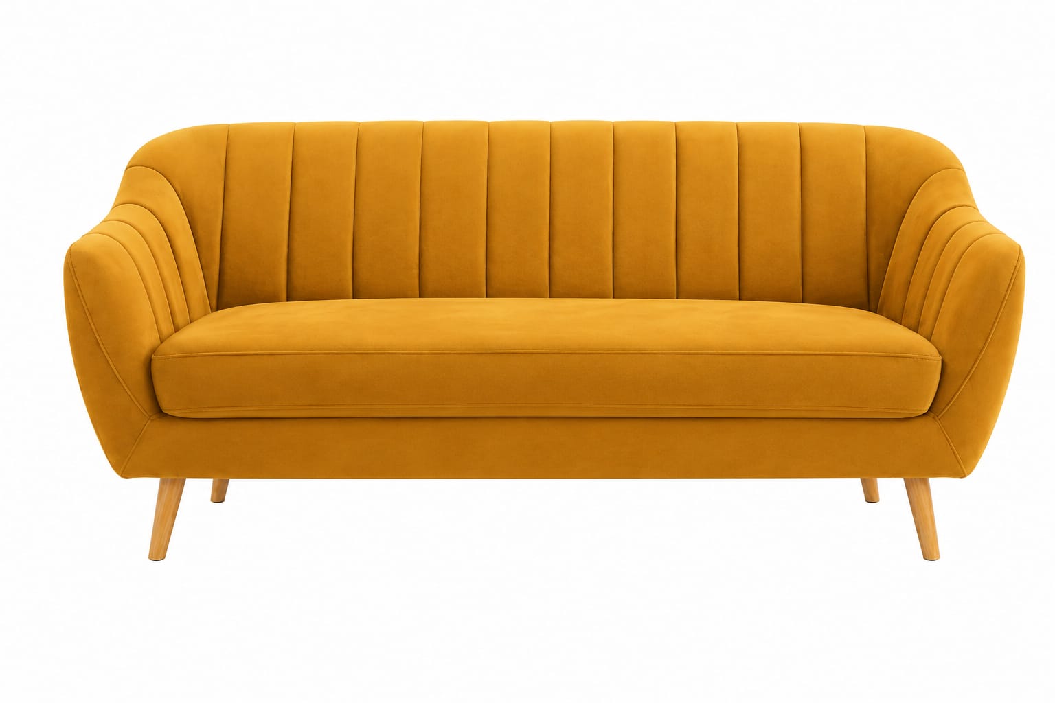 Neo Velvet 3 Seater Sofa – Mustard Yellow