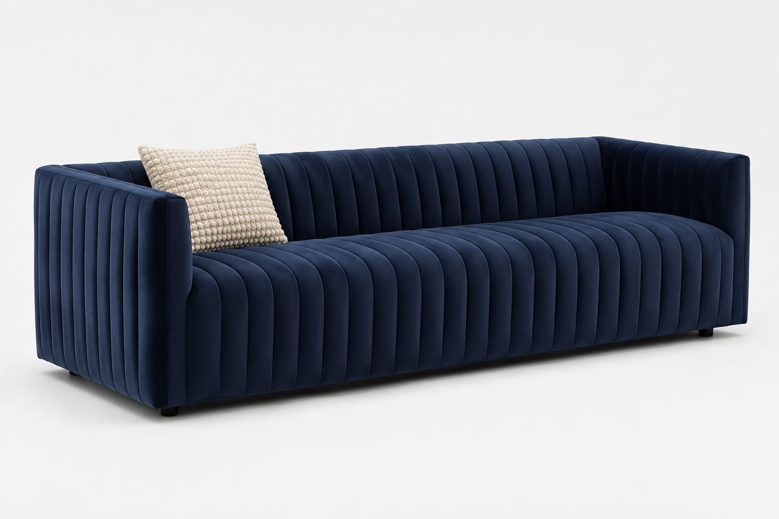 Veniza Modern Velvet 3 Seater Sofa – Navy Blue
