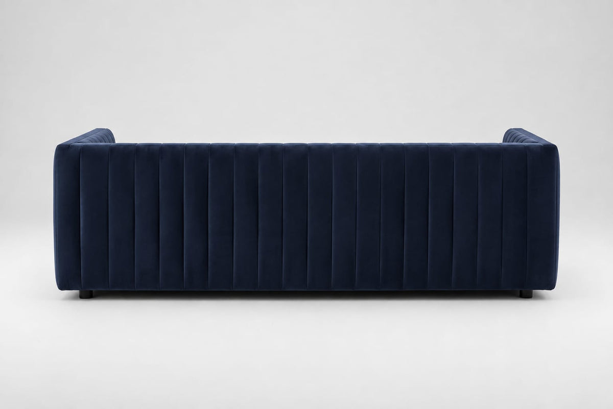 Veniza Modern Velvet 3 Seater Sofa – Navy Blue