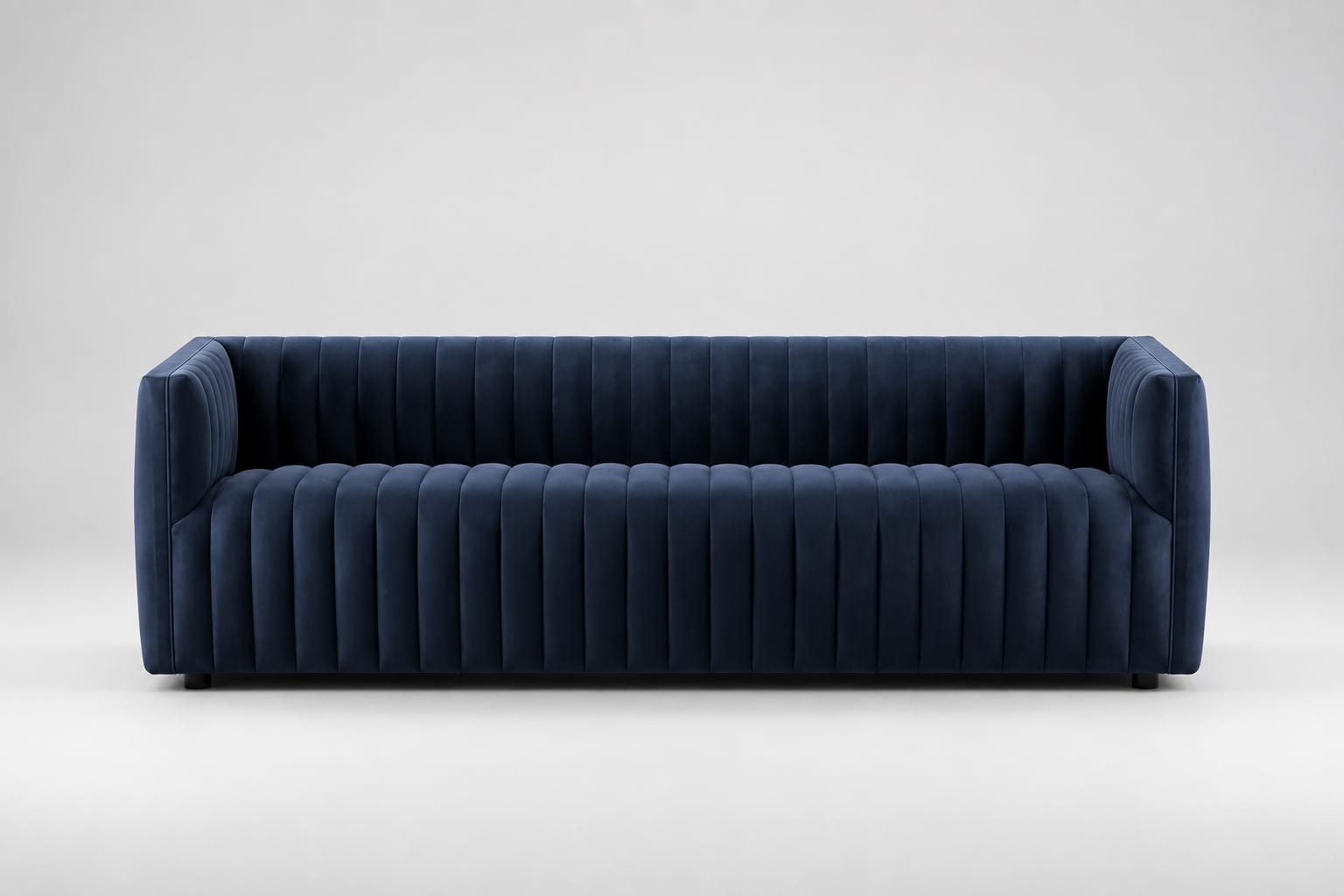 Veniza Modern Velvet 3 Seater Sofa – Navy Blue