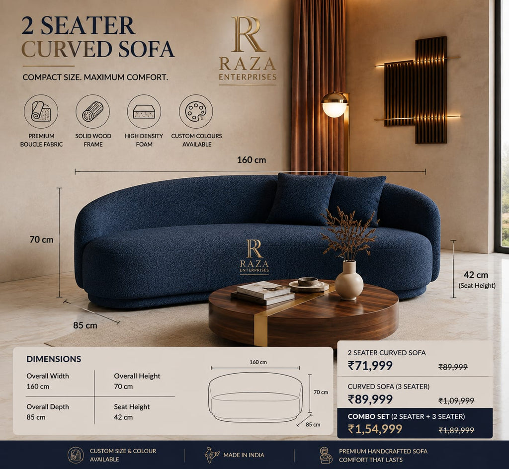 Luxury Curved Bouclé Sofa – Premium Designer Sofa