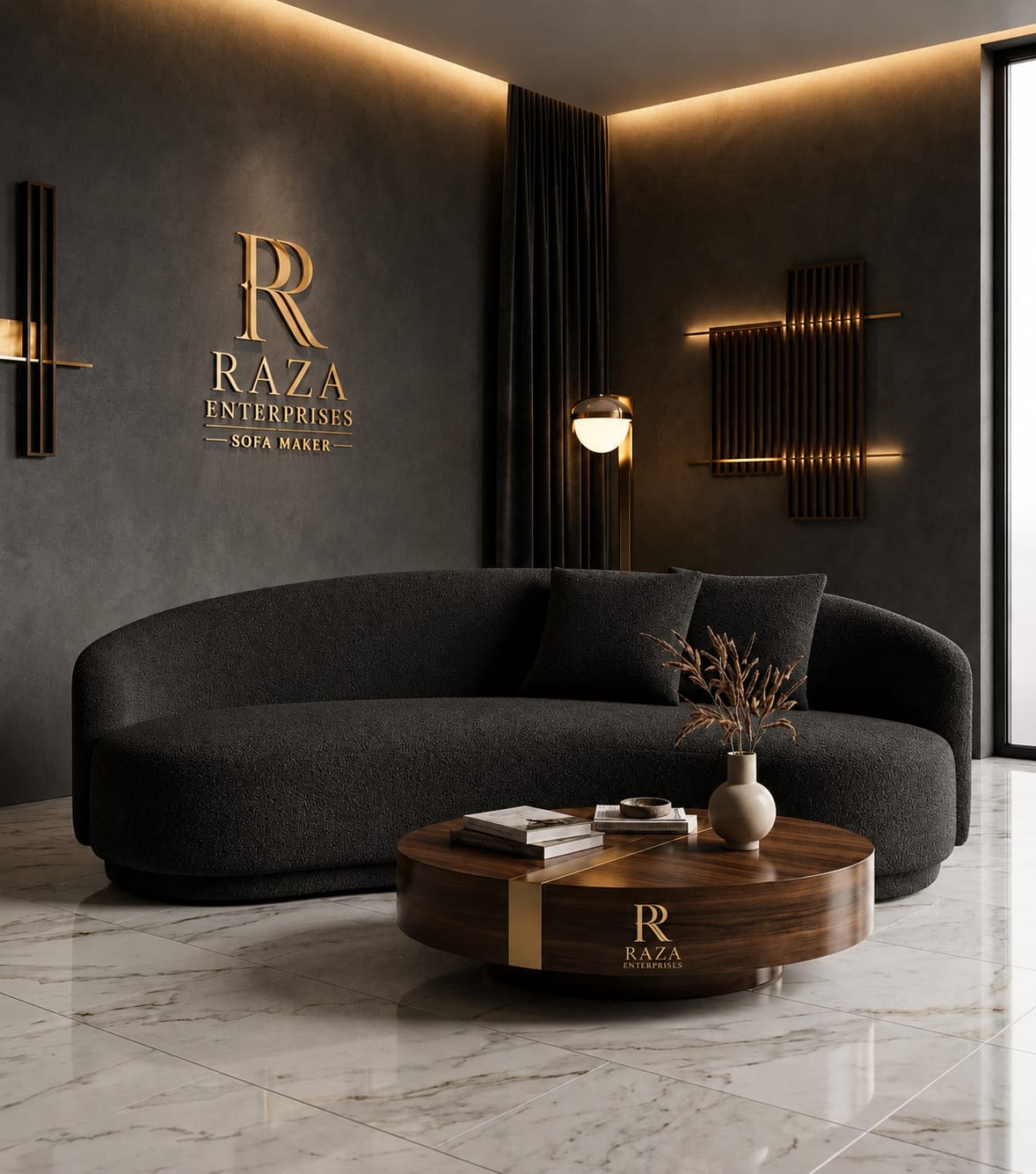 Luxury Curved Bouclé Sofa – Premium Designer Sofa