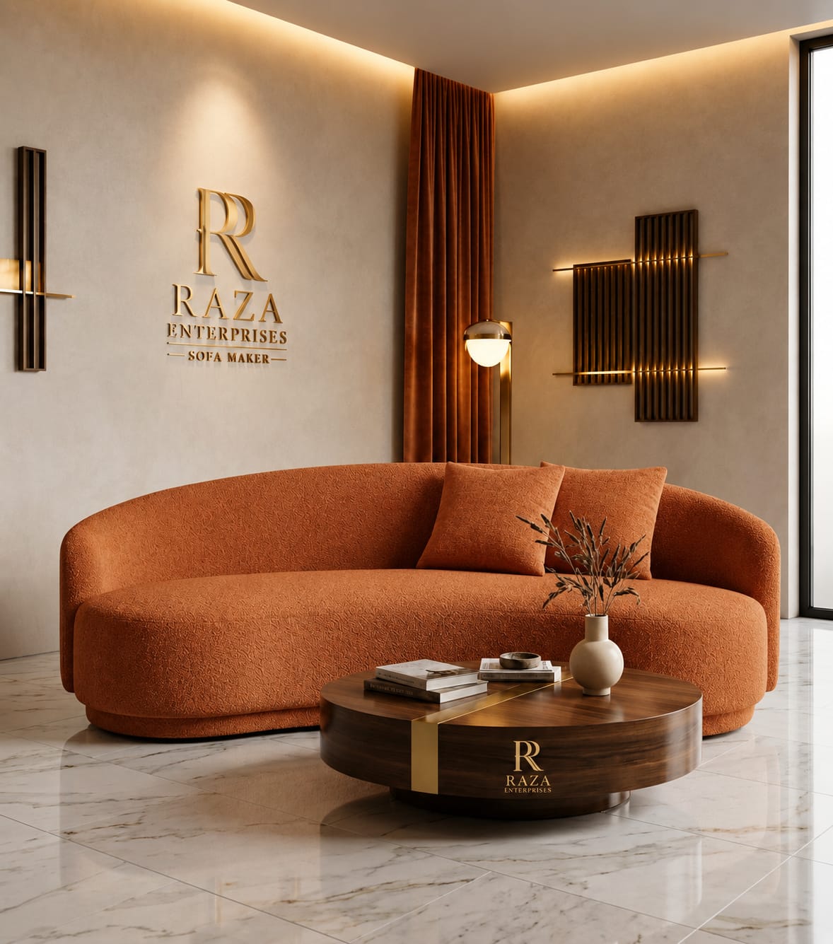 Luxury Curved Bouclé Sofa – Premium Designer Sofa