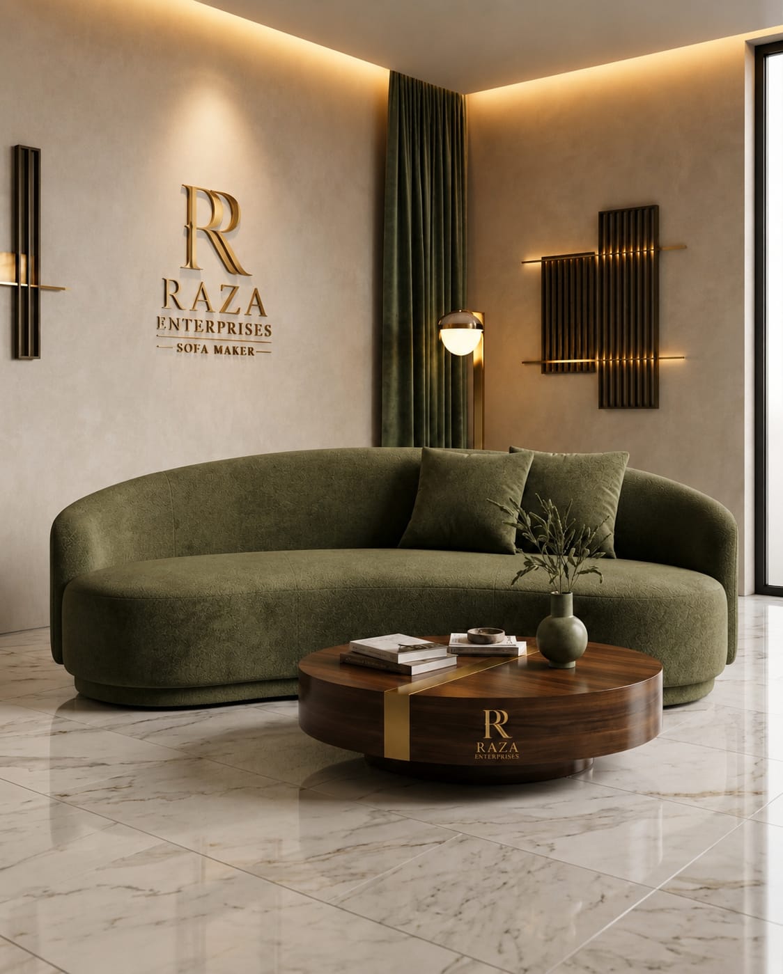 Luxury Curved Bouclé Sofa – Premium Designer Sofa