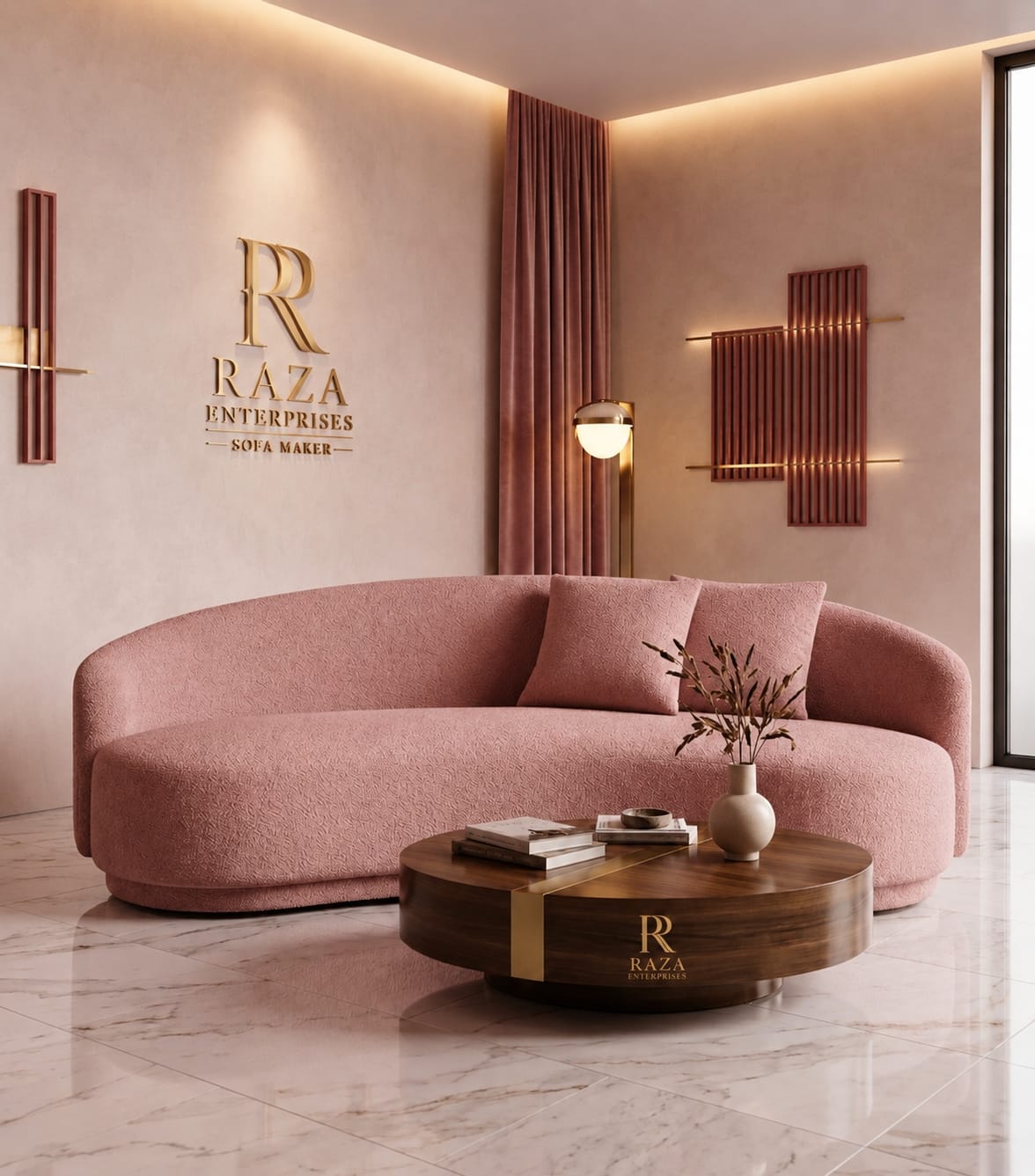 Luxury Curved Bouclé Sofa – Premium Designer Sofa