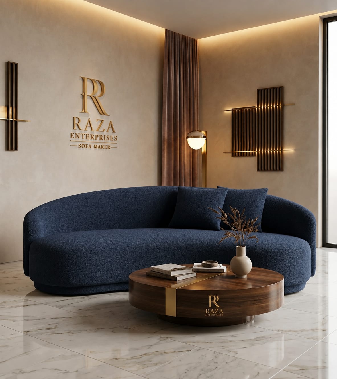 Luxury Curved Bouclé Sofa – Premium Designer Sofa