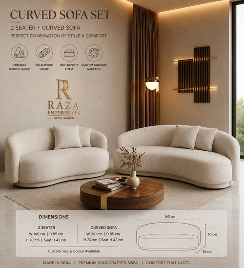 Luxury Curved Bouclé Sofa – Premium Designer Sofa