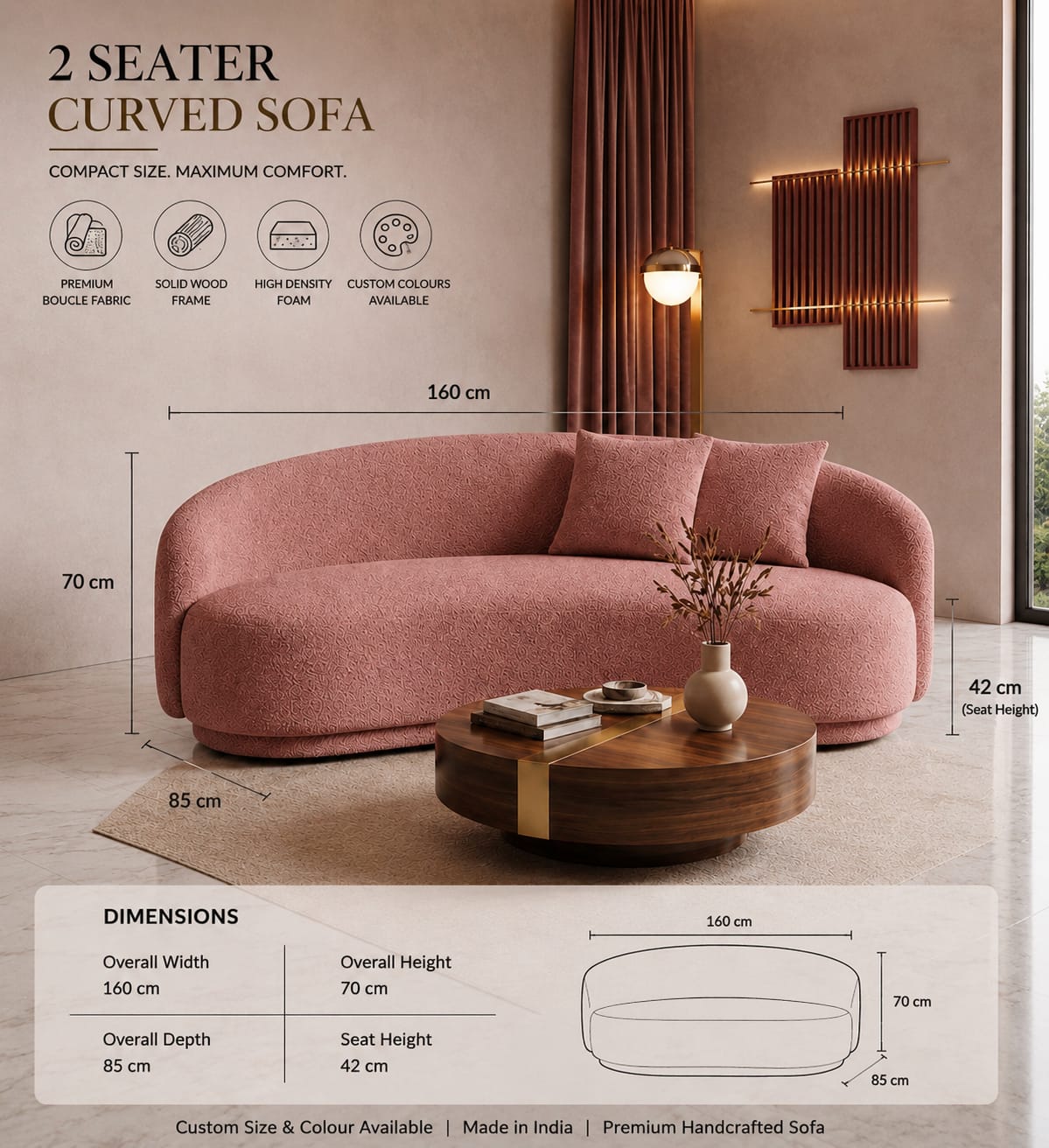 Luxury Curved Bouclé Sofa – Premium Designer Sofa