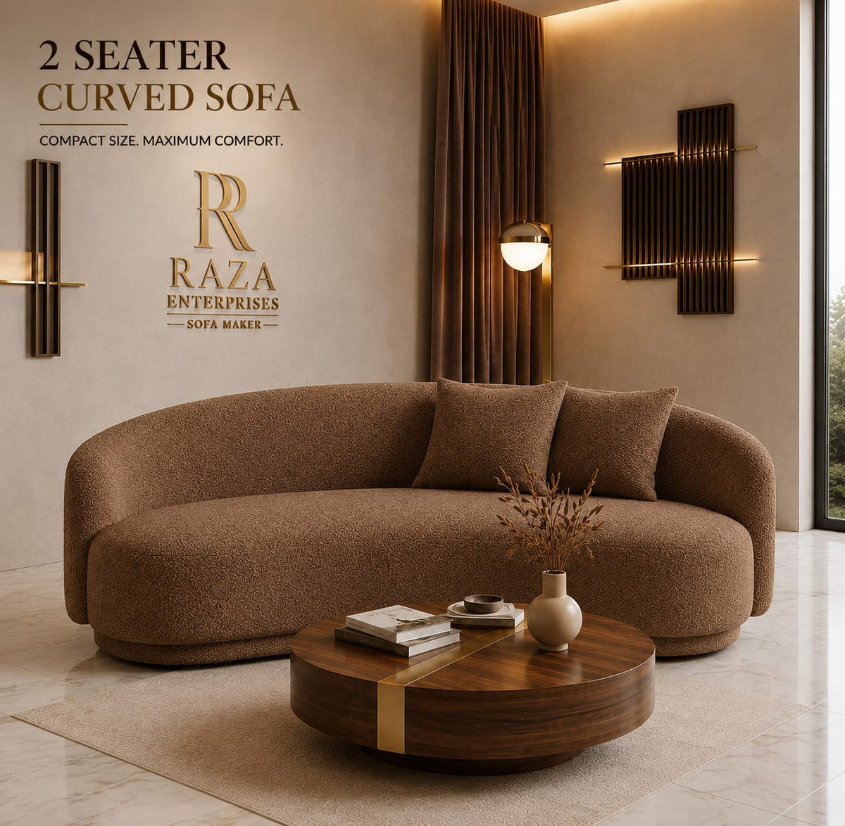 Luxury Curved Bouclé Sofa – Premium Designer Sofa