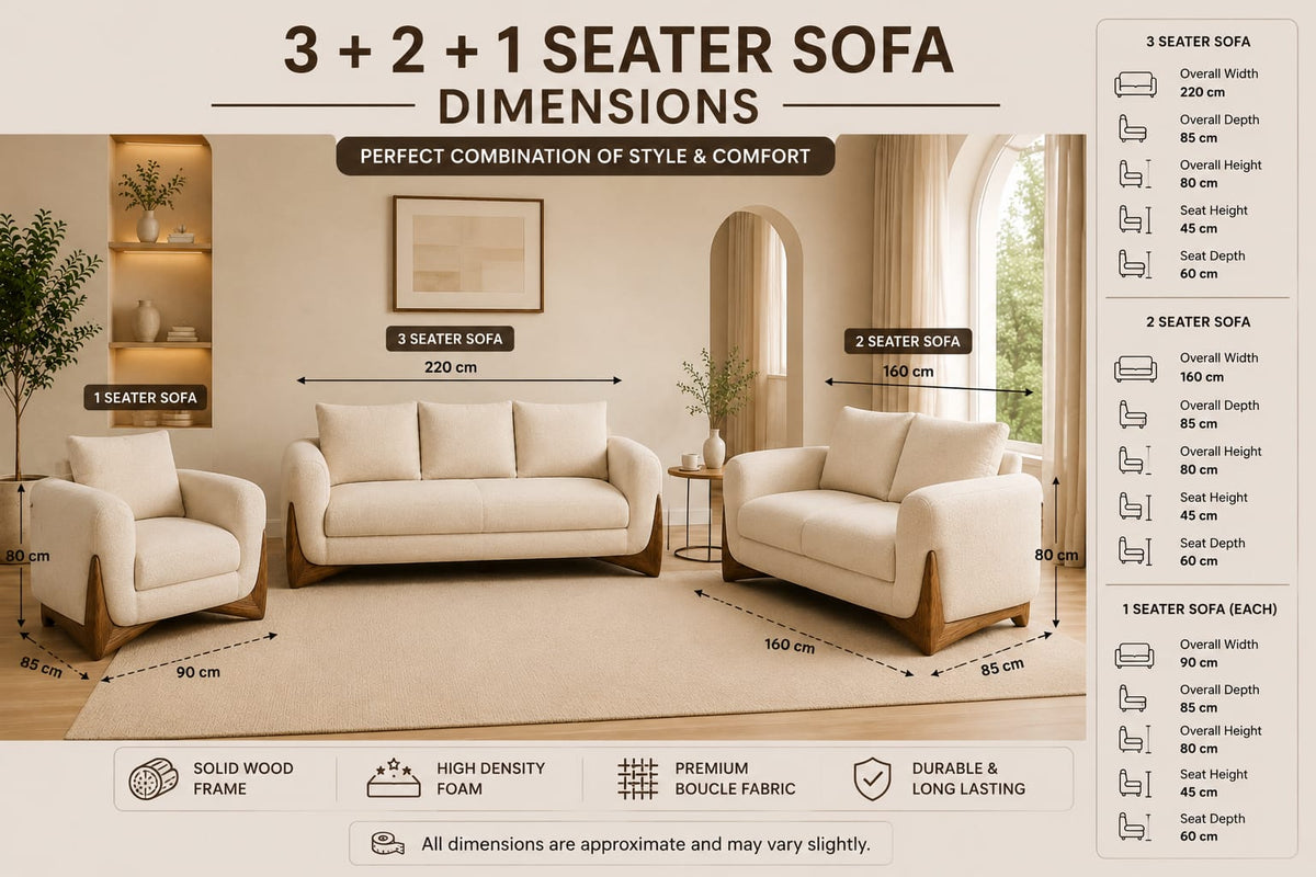Modern Luxury Bouclé Sofa Set – Elegant Design & Supreme Comfort