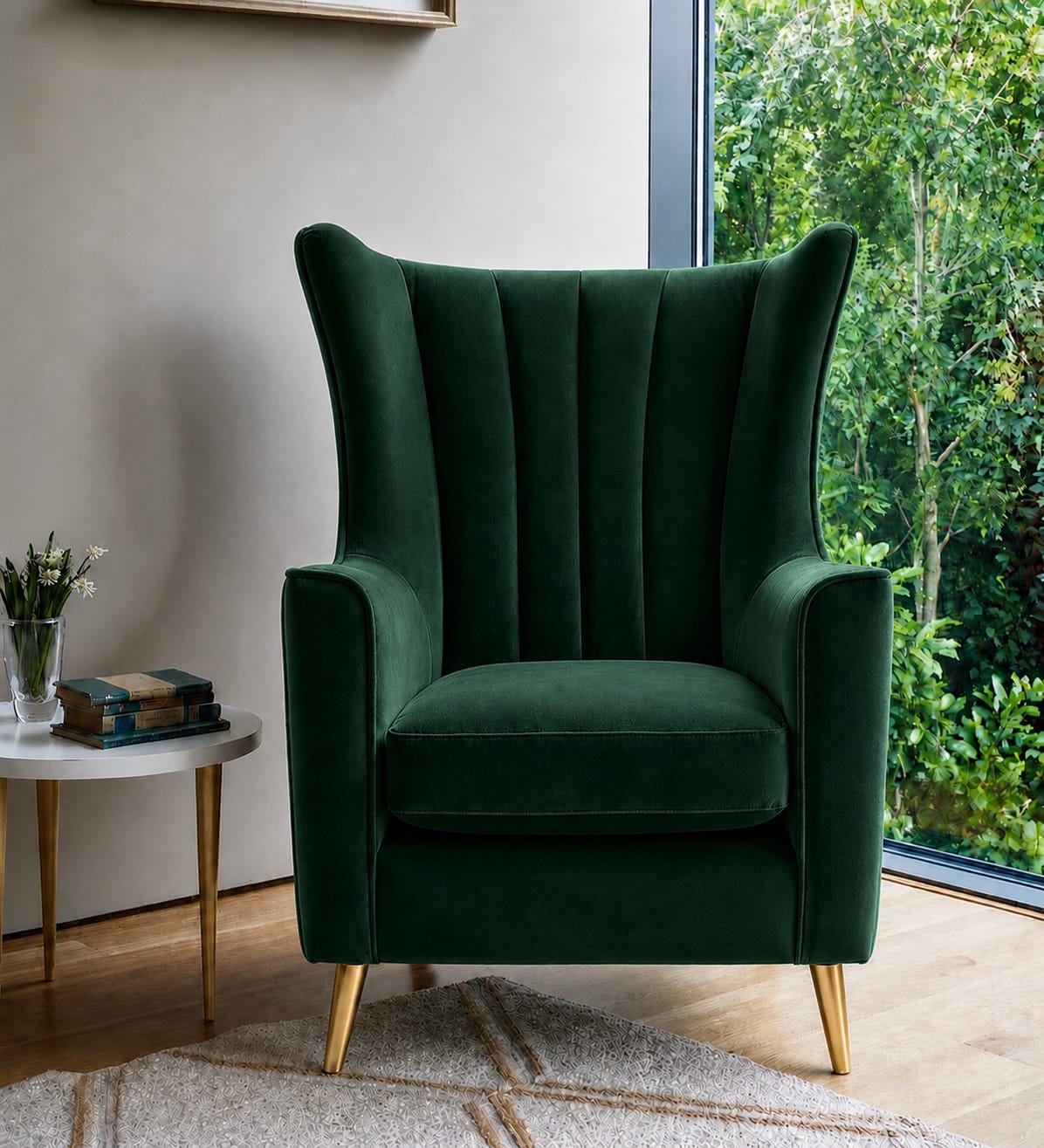 Neo Wingback Accent Chair – Navy Blue by raza enterprises sofa maker
