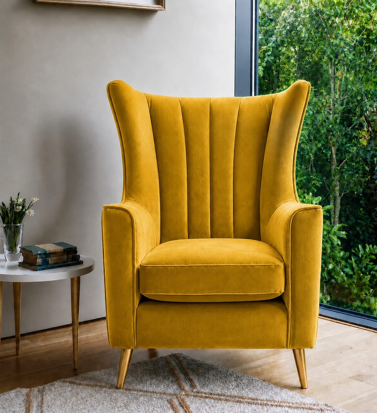 Neo Wingback Accent Chair – Navy Blue by raza enterprises sofa maker