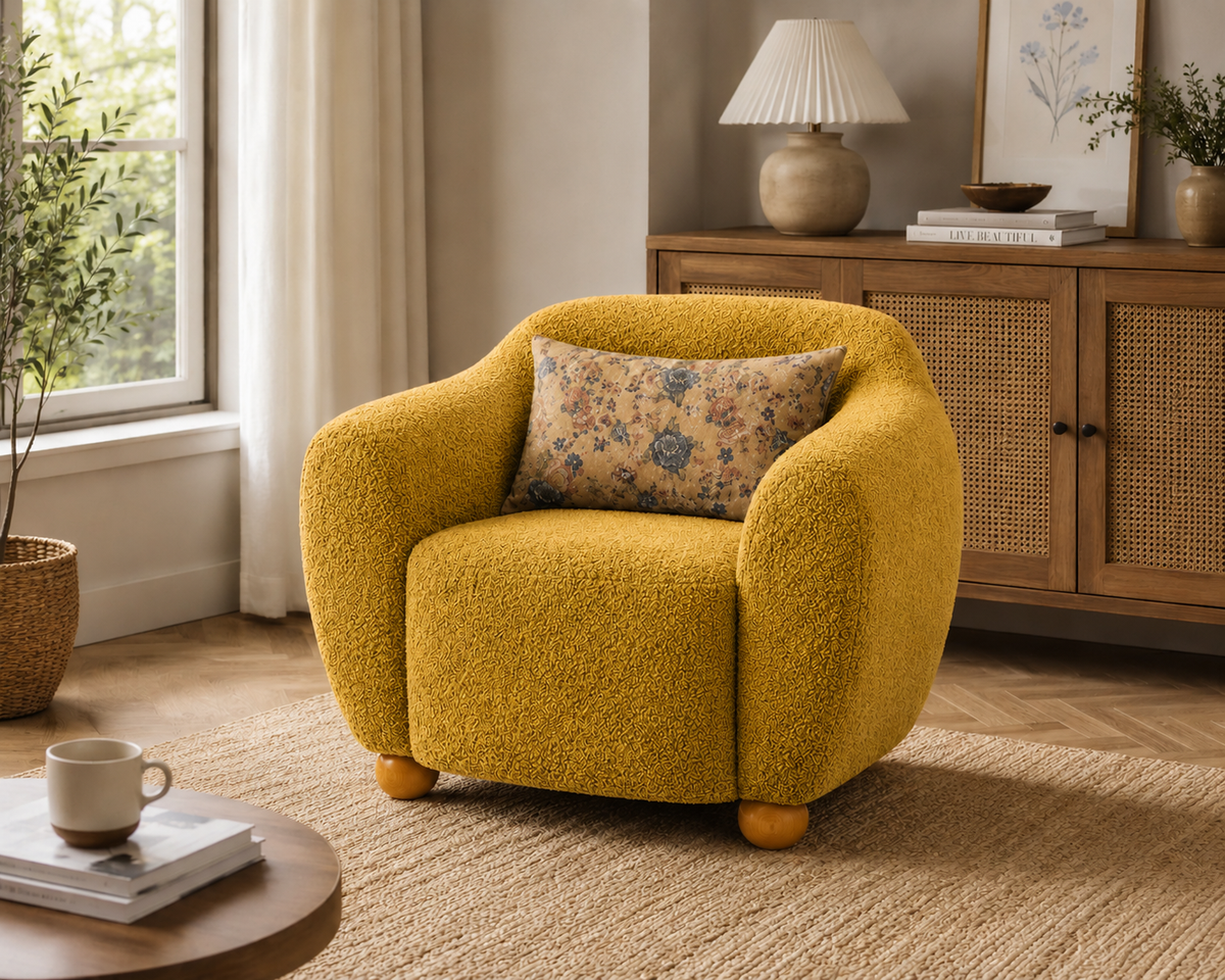 Plush Barrel Accent Chair