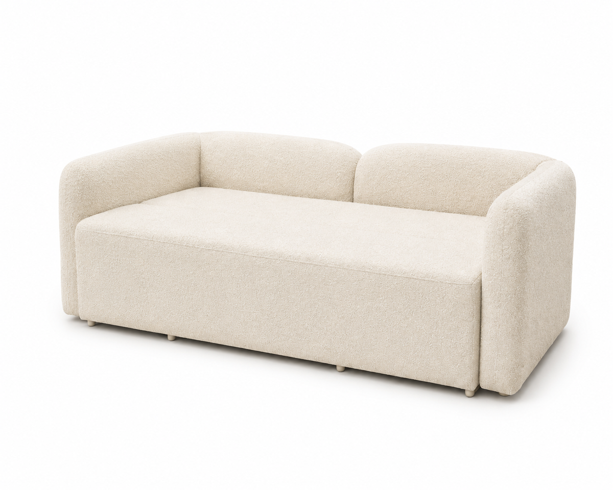 Premium Bouclé Sofa Cum Bed | 5×6 Ft Pull-Out Bed | Luxury Convertible Sofa | High Density Foam | Free All India Delivery