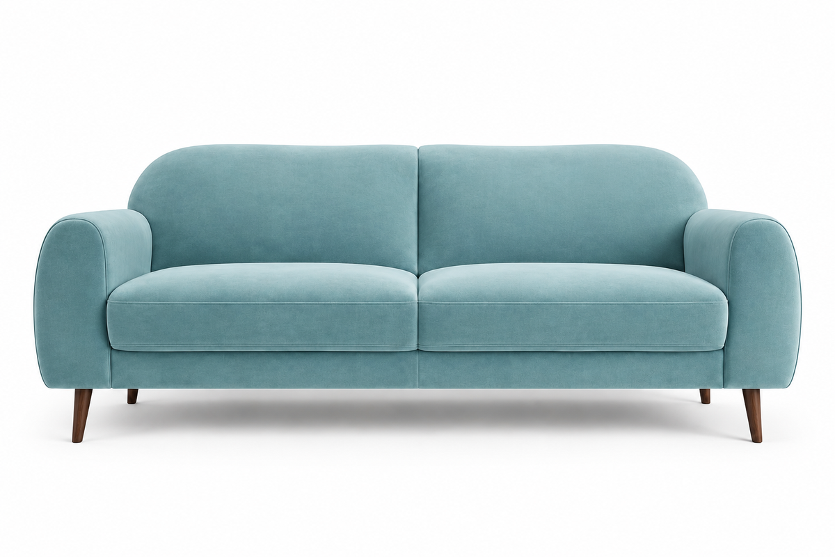 Raza Enterprises Premium Velvet Fabric 3 Seater Sofa | Modern Living Room Couch | Teal Green