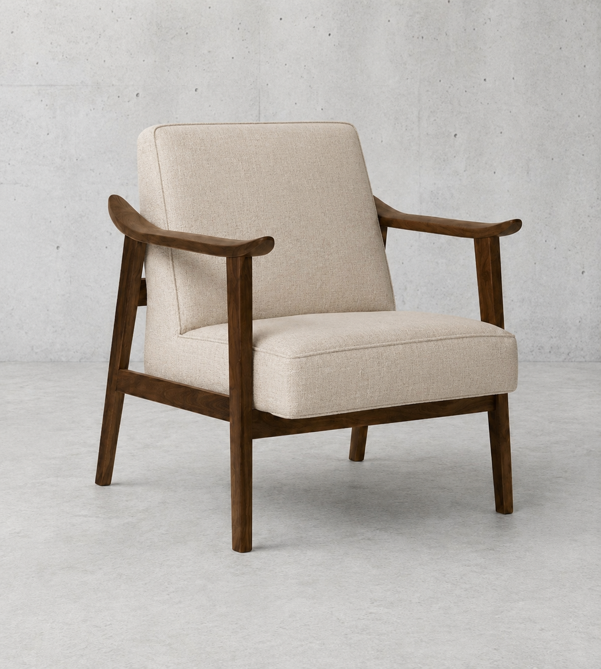 Mid-Century Solid Wood Accent Chair | Premium Lounge Chair