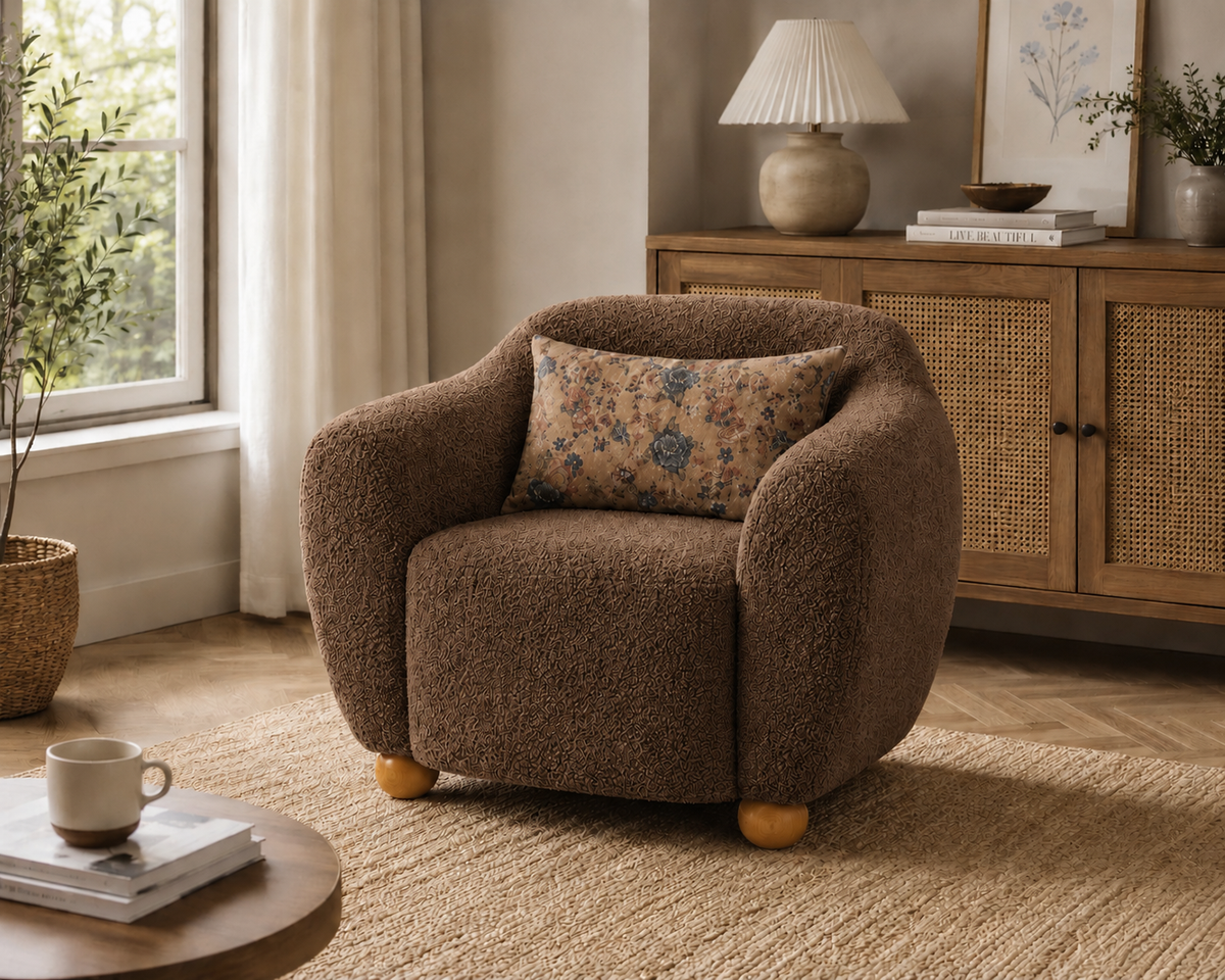 Plush Barrel Accent Chair