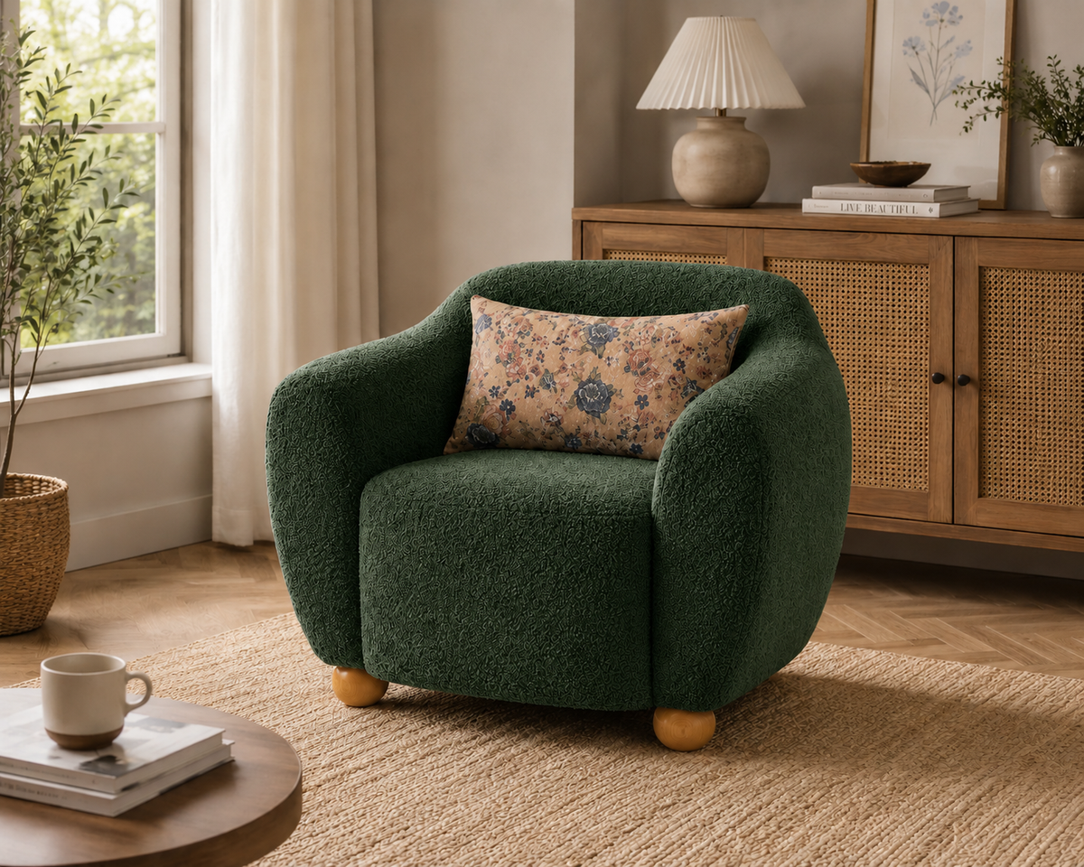 Plush Barrel Accent Chair