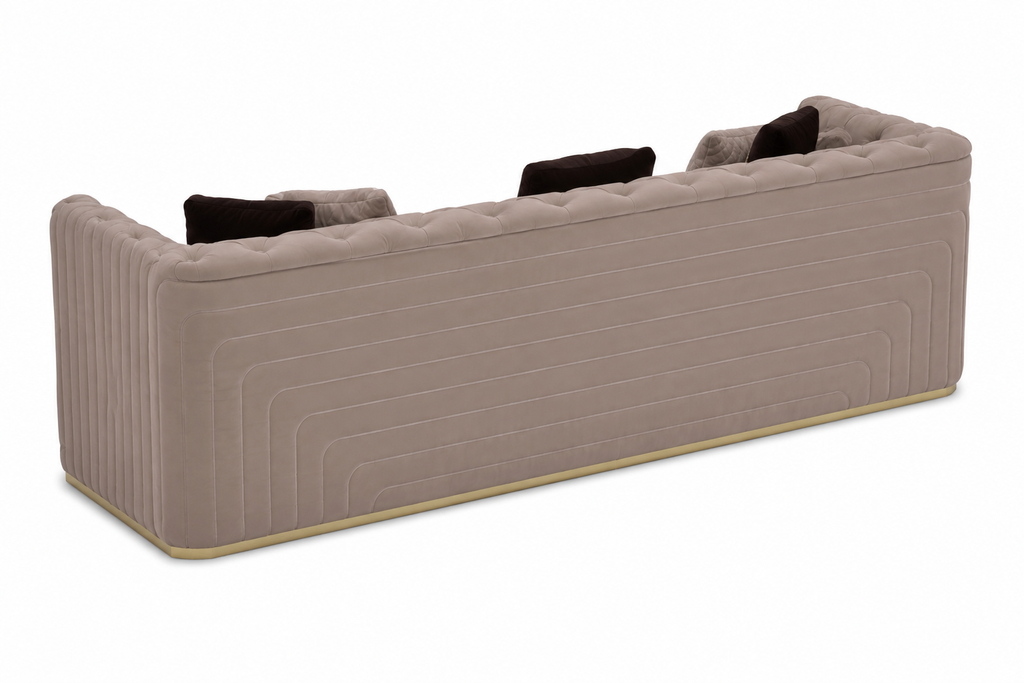 Luxury Chesterfield 3 Seater Velvet Sofa | Premium Tufted Sofa with Gold Base