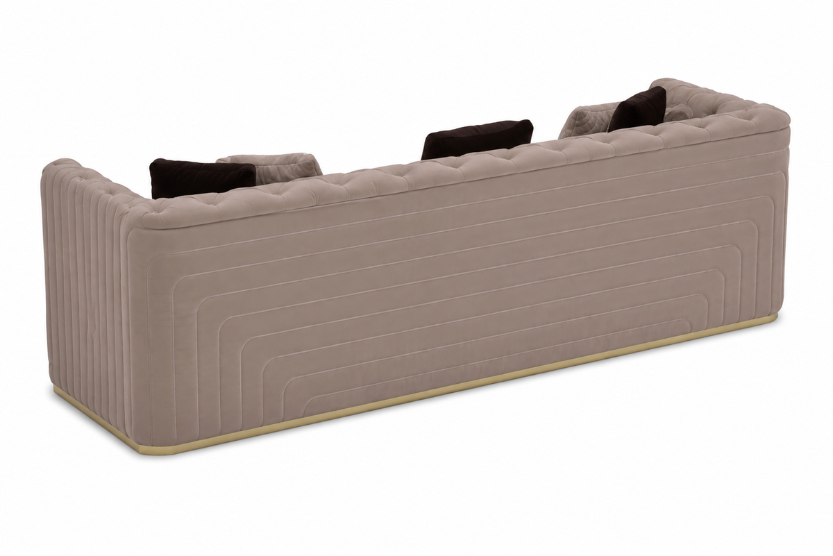 Luxury Chesterfield 3 Seater Velvet Sofa | Premium Tufted Sofa with Gold Base