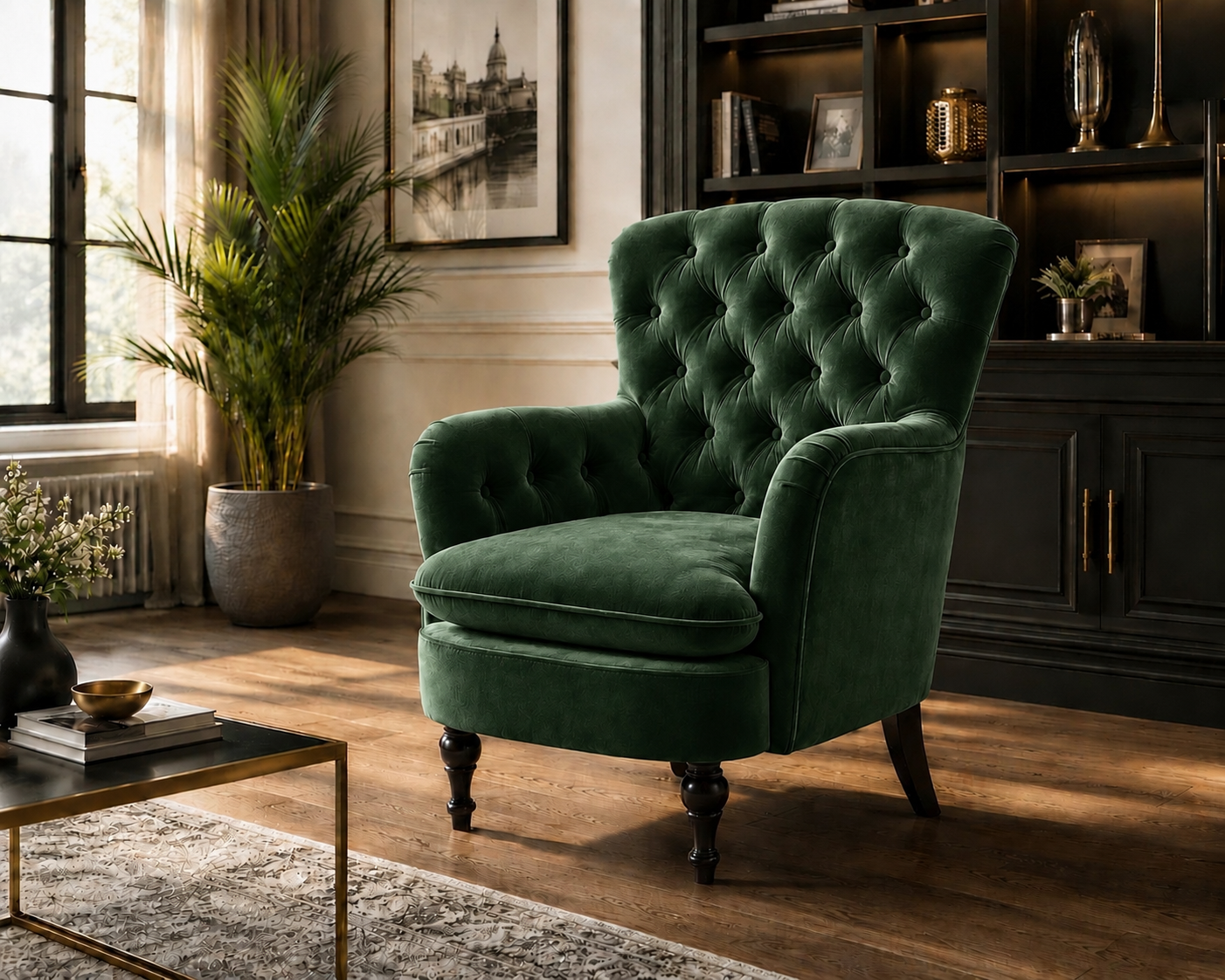 Luxury Wingback Accent Chair by raza enterprises sofa maker