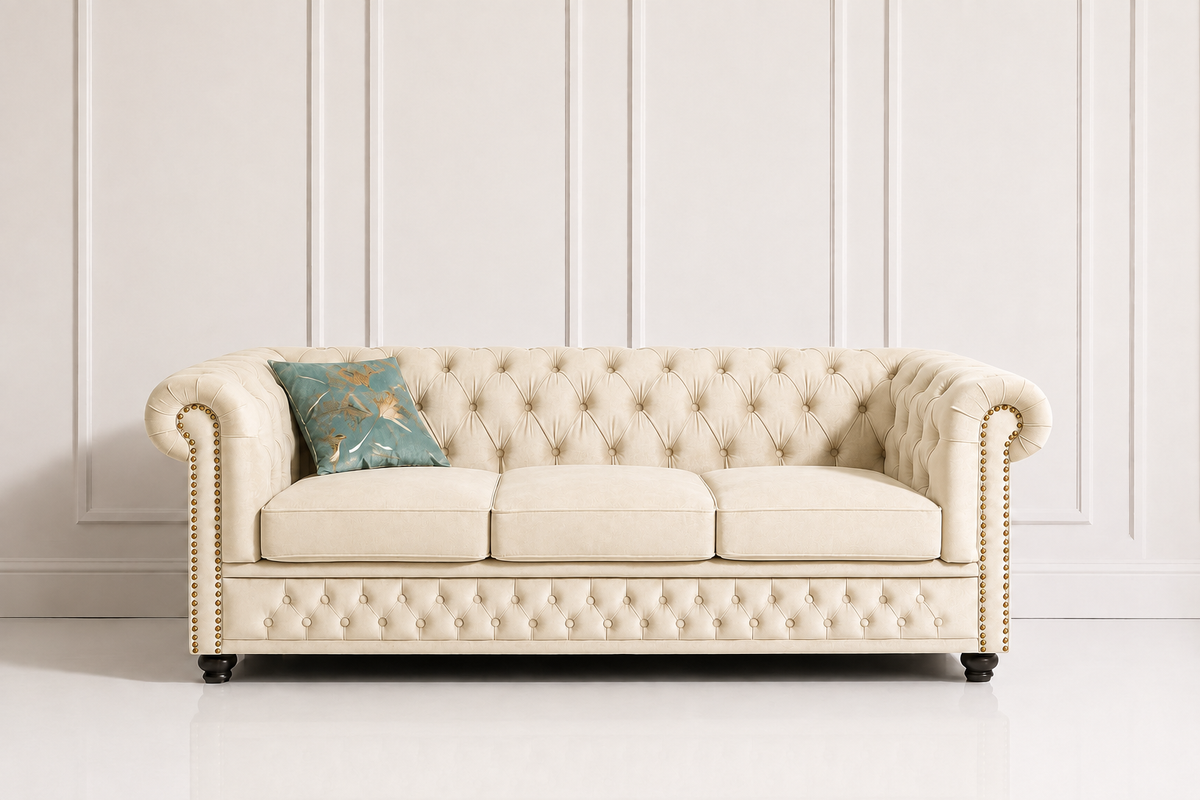 Luxury Emerald Green Chesterfield Sofa | Premium Tufted 3 Seater Sofa
