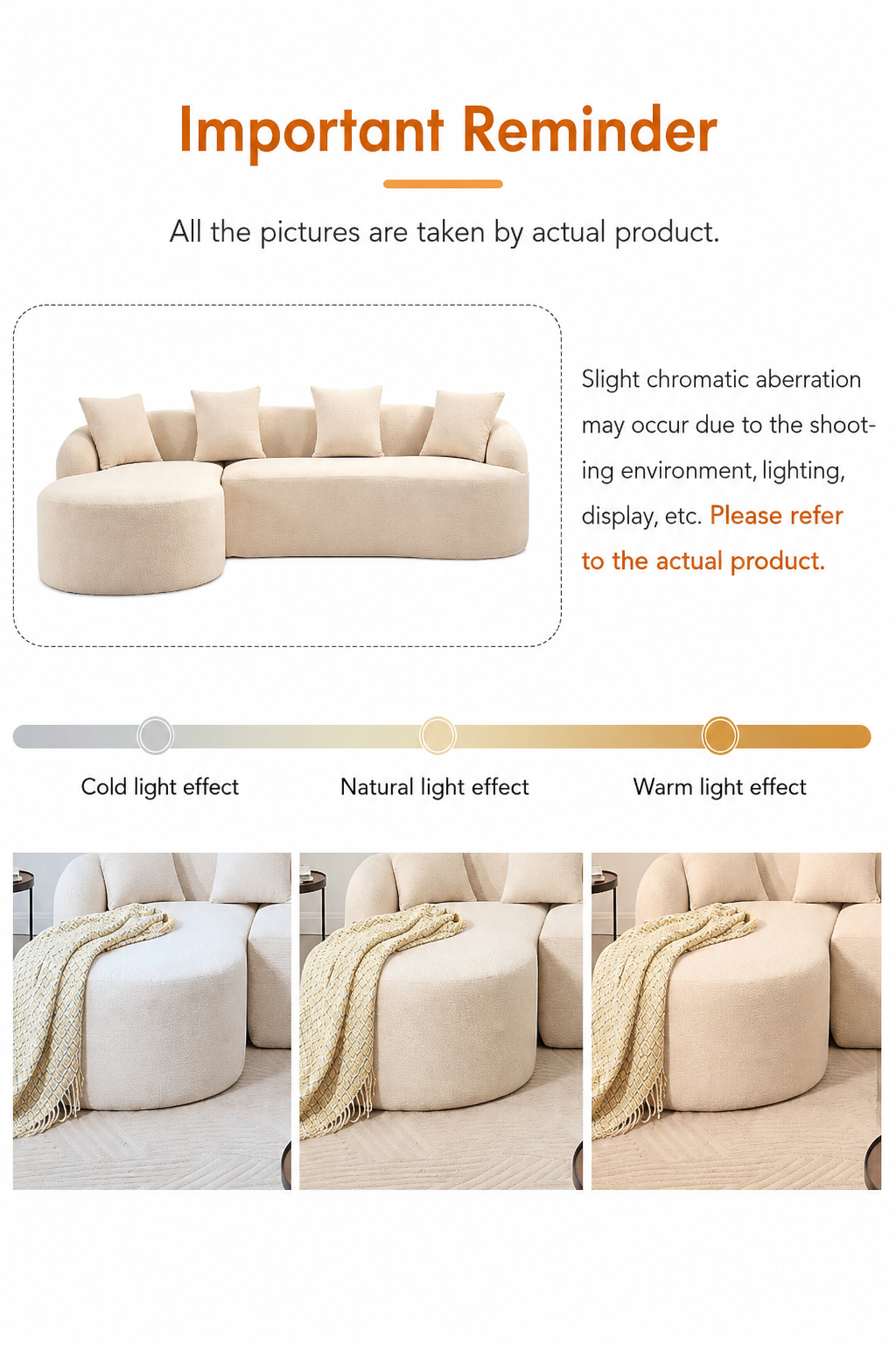 Luxury Cream Bouclé L-Shaped Sectional Sofa | Curved Chaise Lounge | Modern Designer Sofa