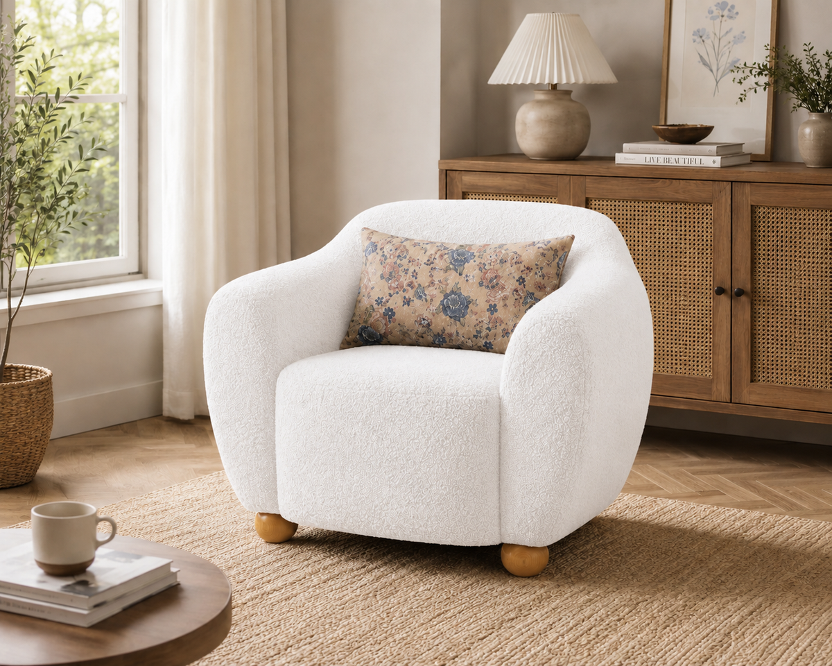 Plush Barrel Accent Chair