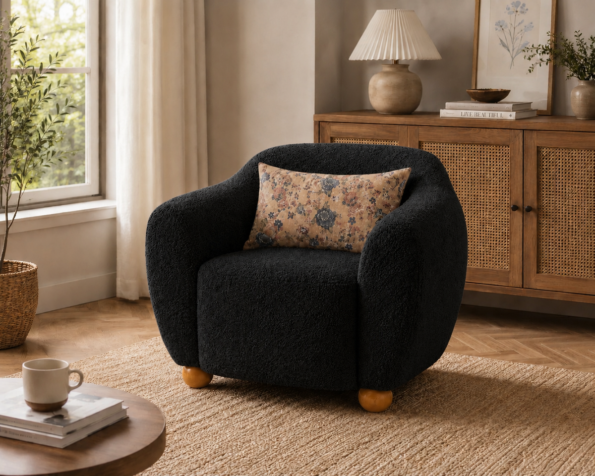 Plush Barrel Accent Chair
