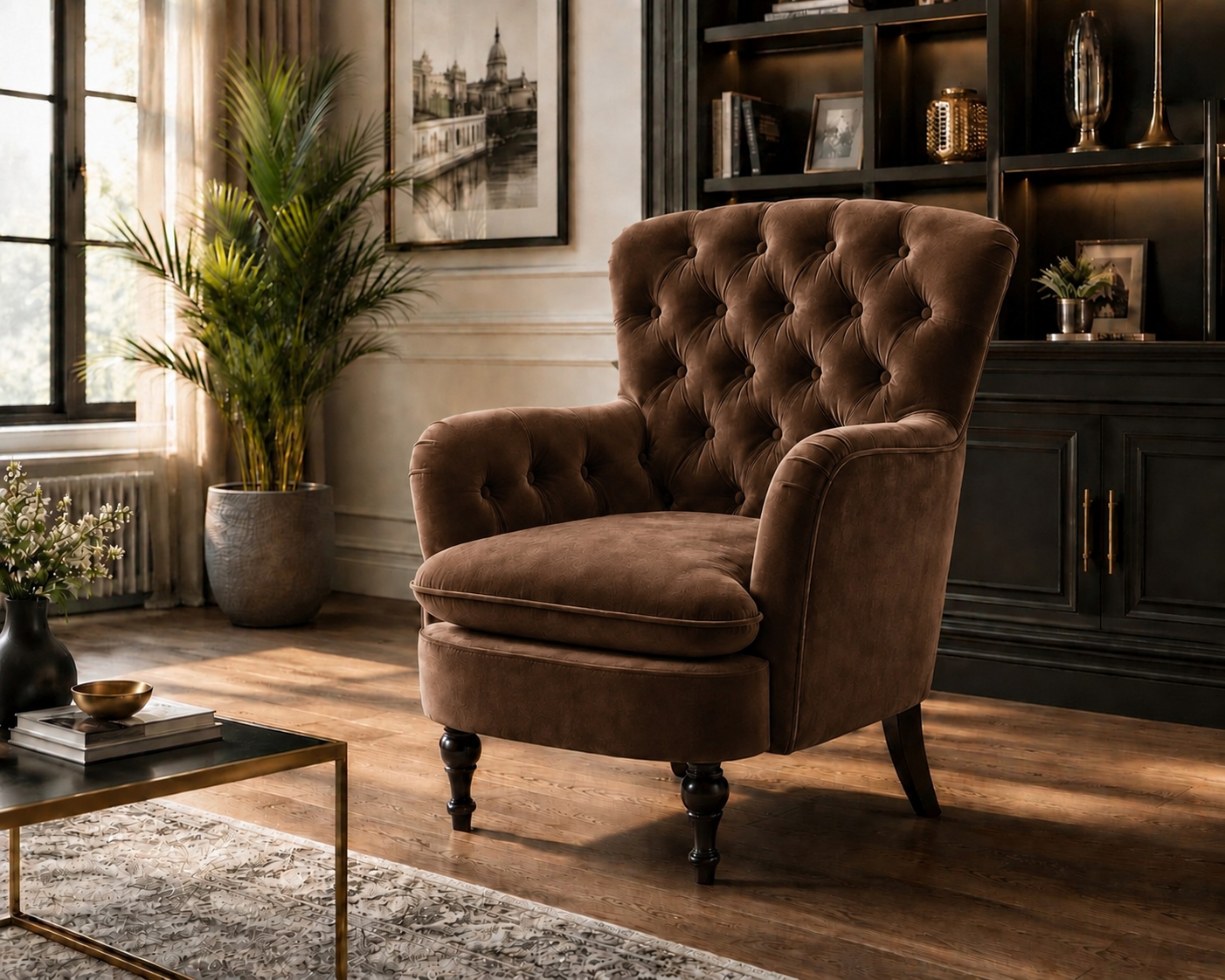 Luxury Wingback Accent Chair by raza enterprises sofa maker