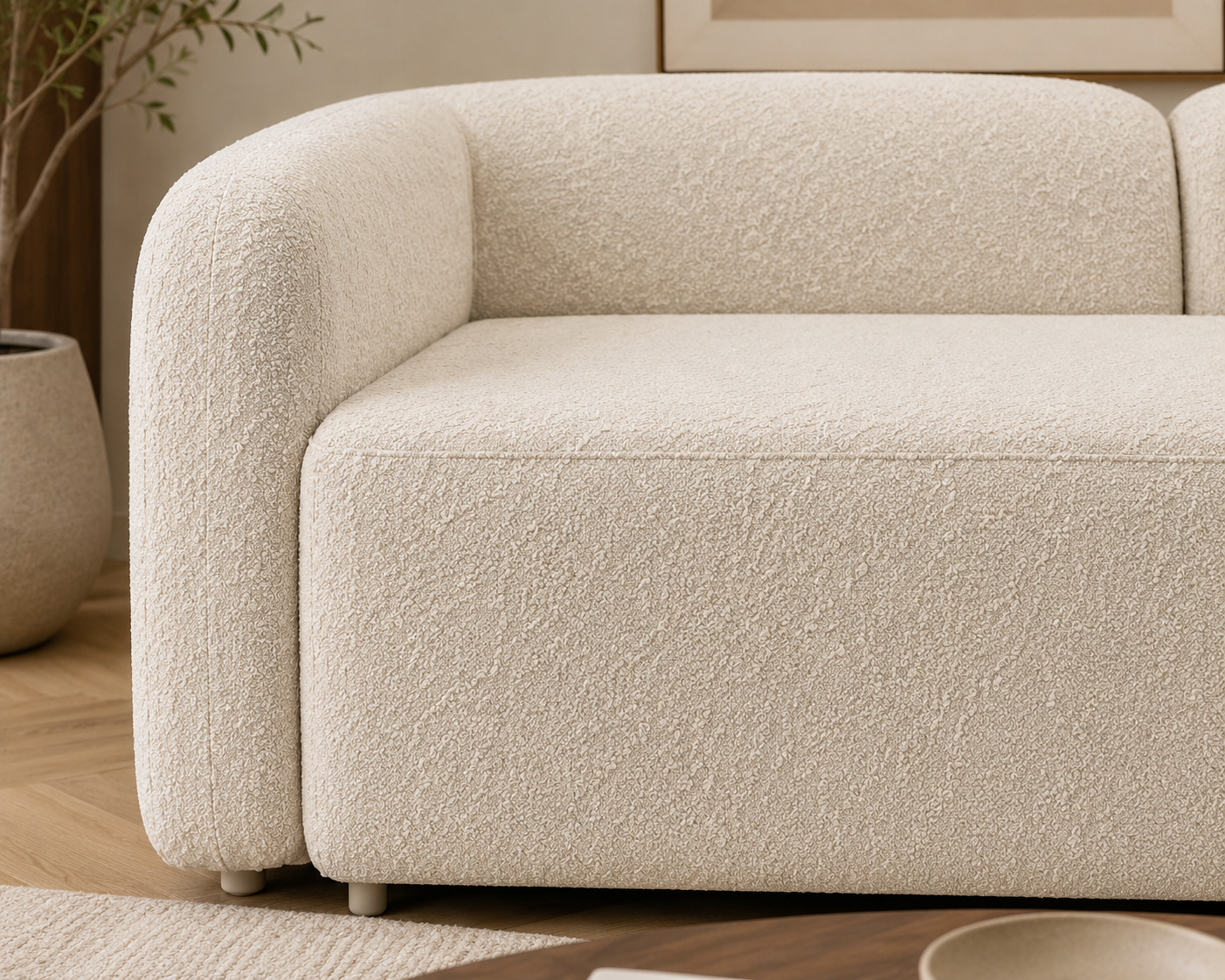 Premium Bouclé Sofa Cum Bed | 5×6 Ft Pull-Out Bed | Luxury Convertible Sofa | High Density Foam | Free All India Delivery
