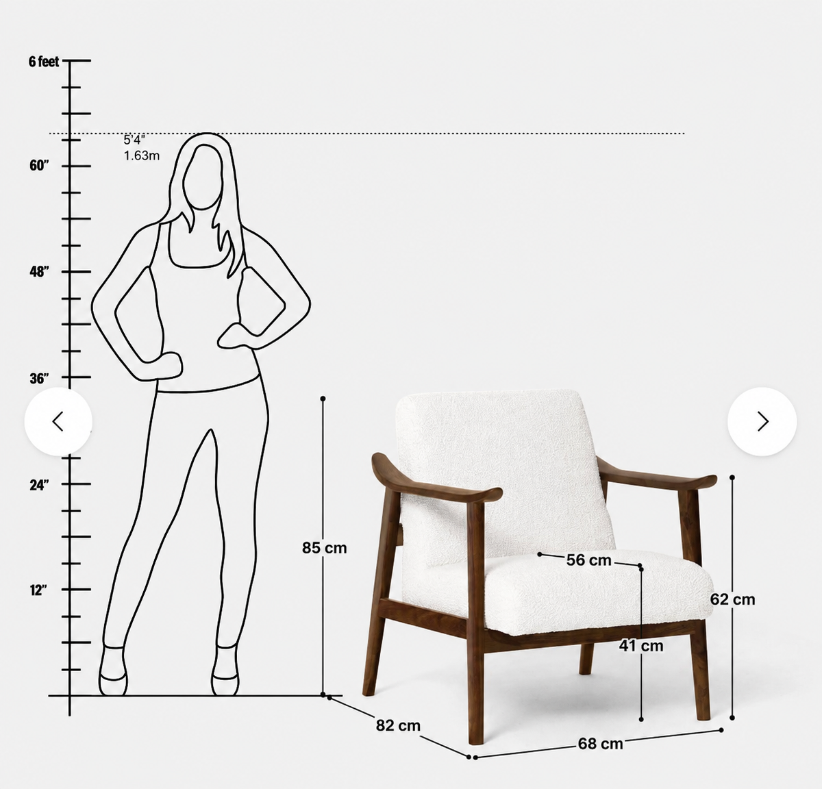 Mid-Century Solid Wood Accent Chair | Premium Lounge Chair