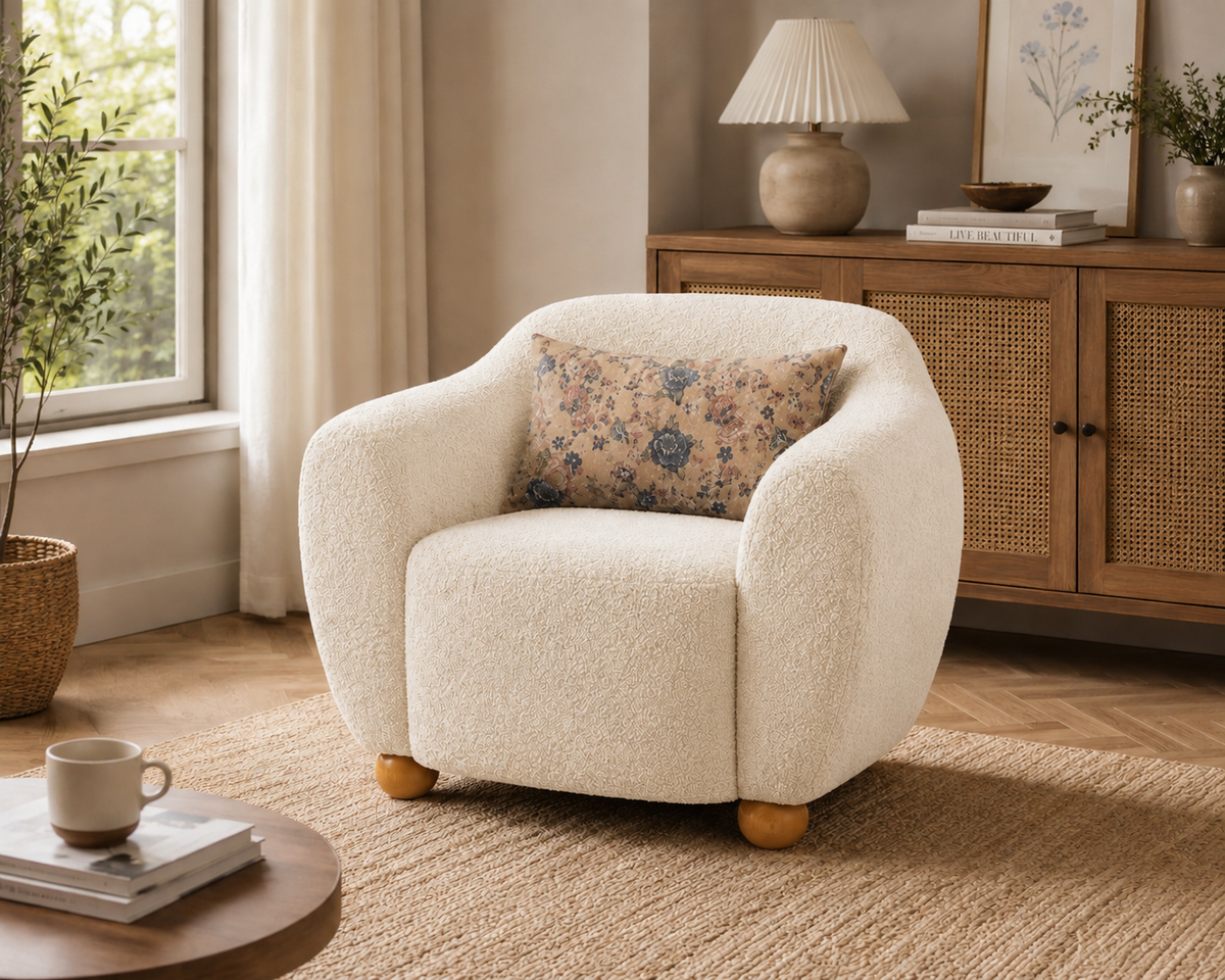 Plush Barrel Accent Chair